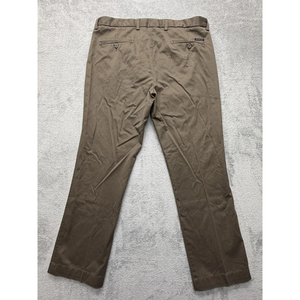 Dockers Chino Pants Men Measured 38x29 Brown Khaki D1 Slim Fit Flat Front Cotton